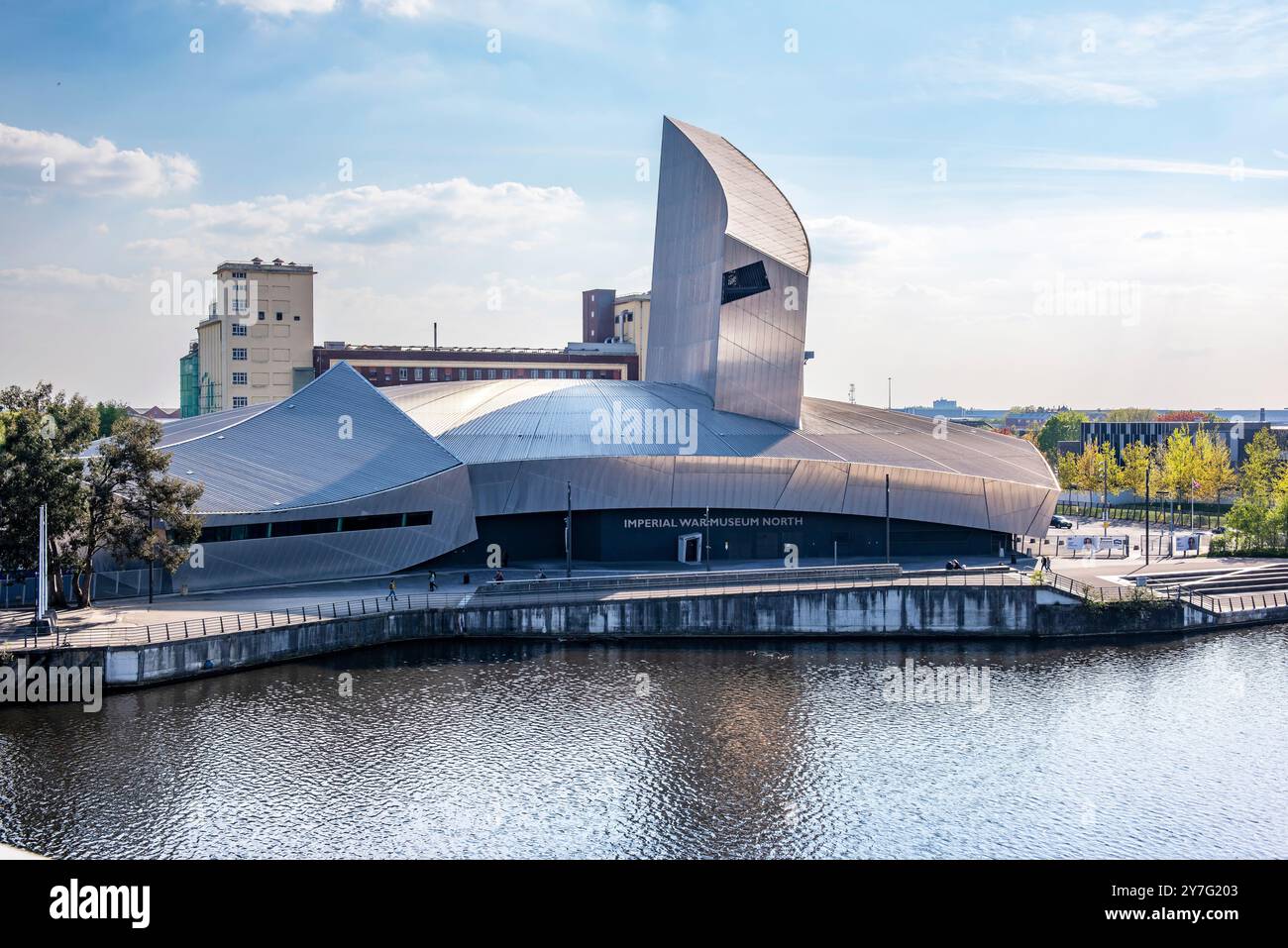 Imperial War Museum North is a museum in the Metropolitan Borough of Trafford in Greater Manchester, England. Stock Photo