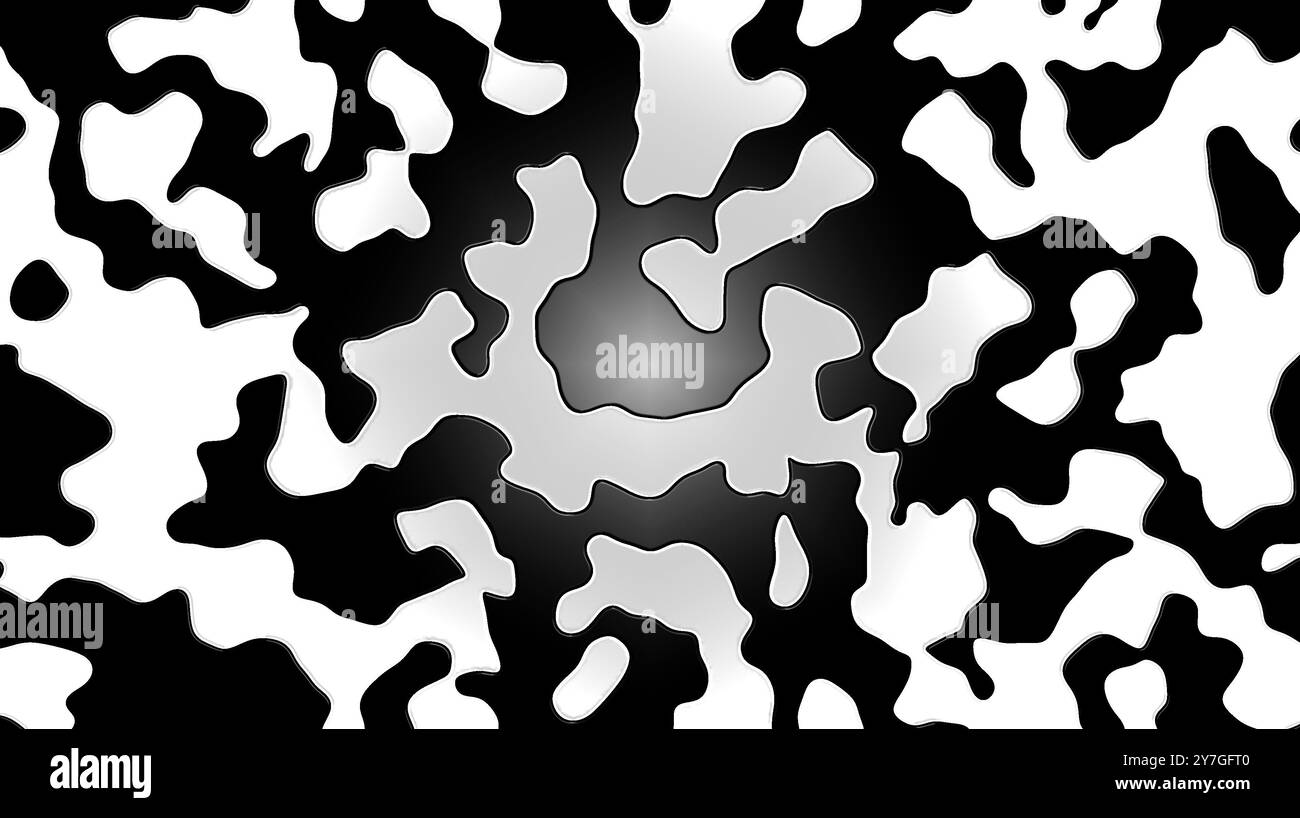 Background image of camouflage black spots on a white background Stock ...