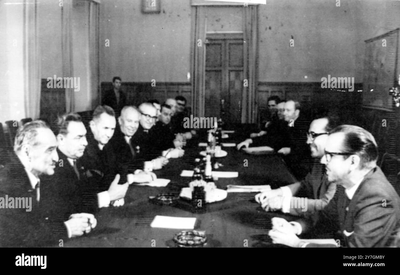 SOVIET GOVERNMENT IN MOSCOW -  MIKOYAN BREZHNEV KOSYGIN PODGORNY & OTHERS  ;  15 OCTOBER 1964 Stock Photo
