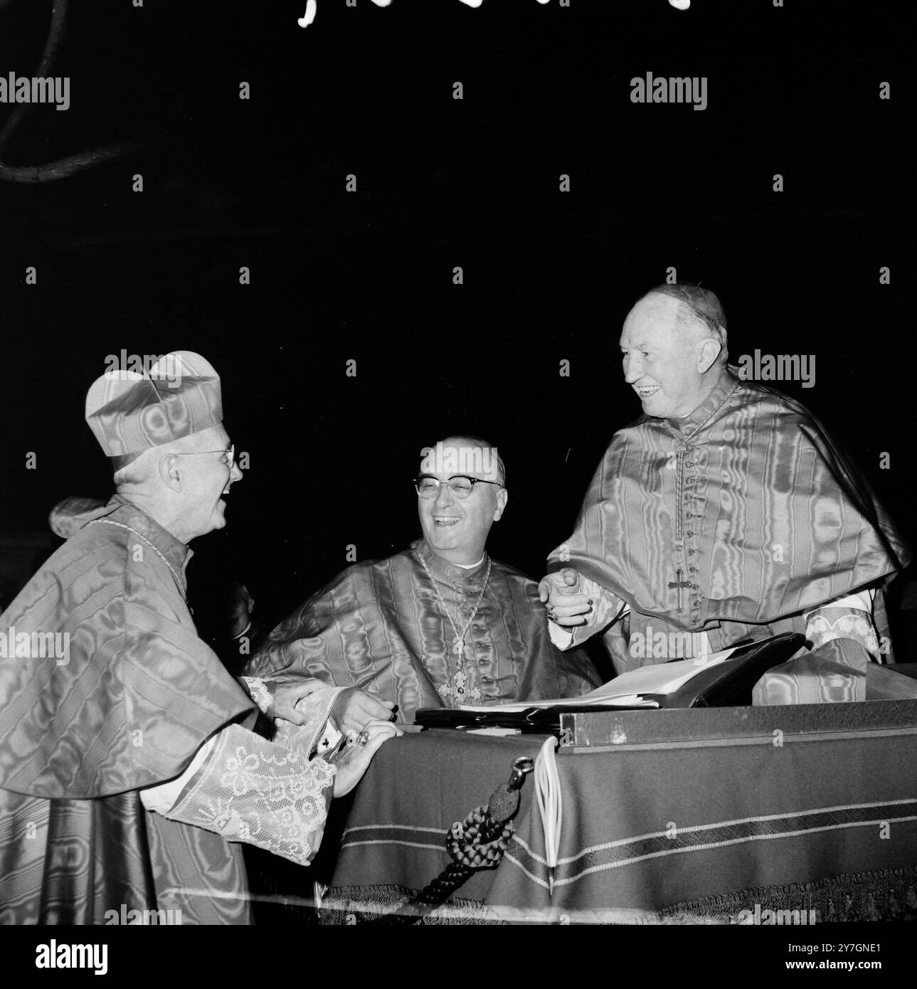 CARDINALS JAMES FRANCIS, NORMAN THOMAS GILROY AND GREGORY MEYER ALBERT AT ECUMENICAL COUNCIL IN VATICAN CITY  /  ;  8 OCTOBER 1964 Stock Photo