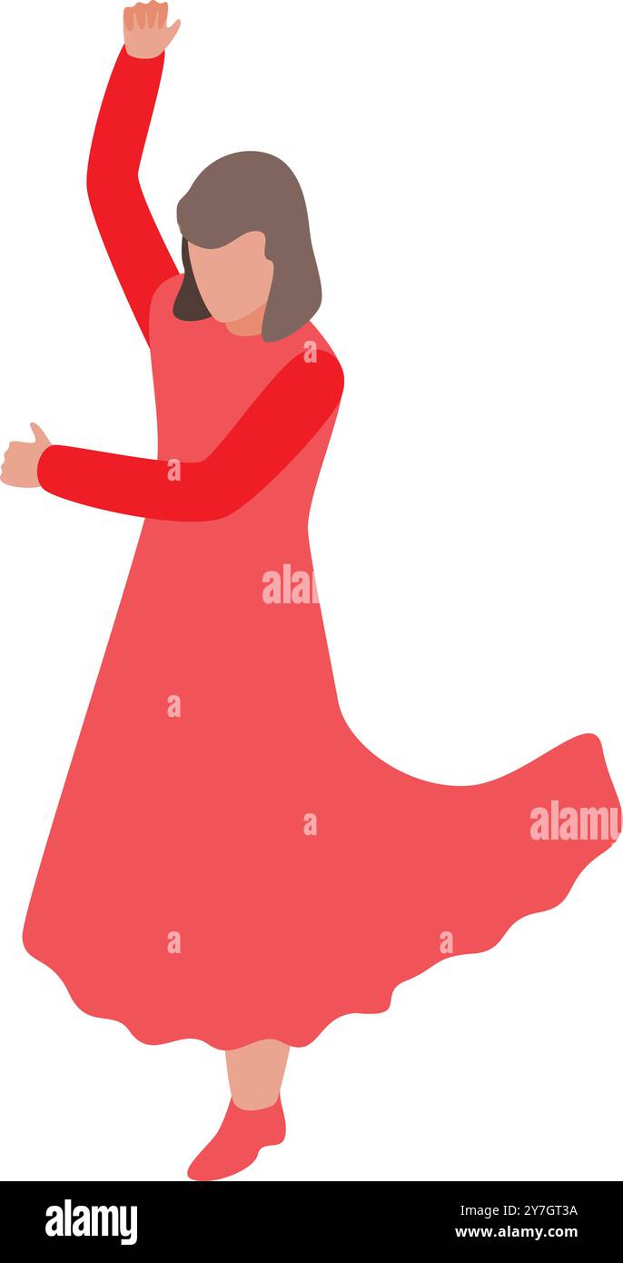 Passionate dancing woman in red dress, hand drawing vector, isolated on the  white Stock Vector Image & Art - Alamy