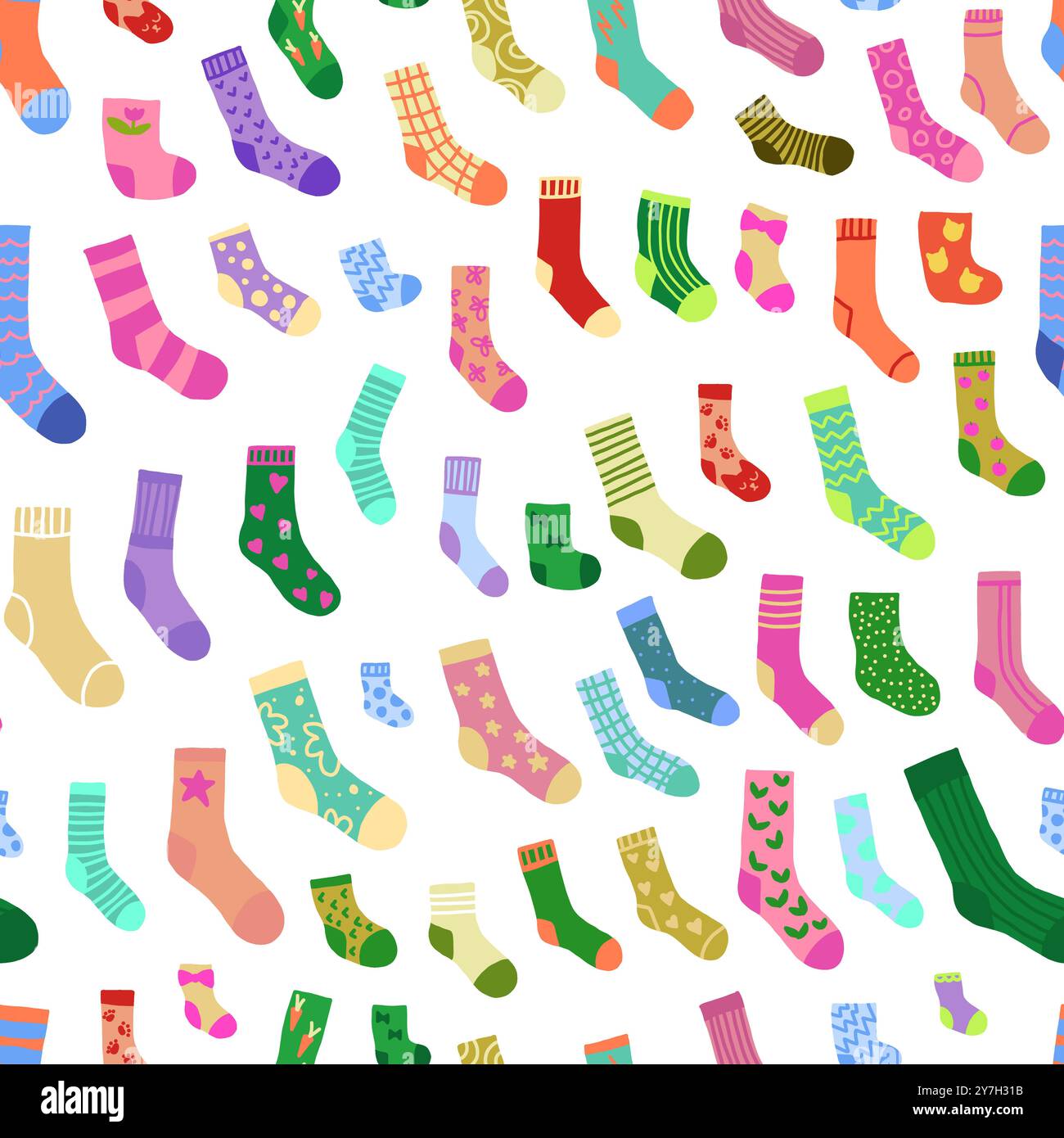 Seamless pattern with doodle socks Stock Vector