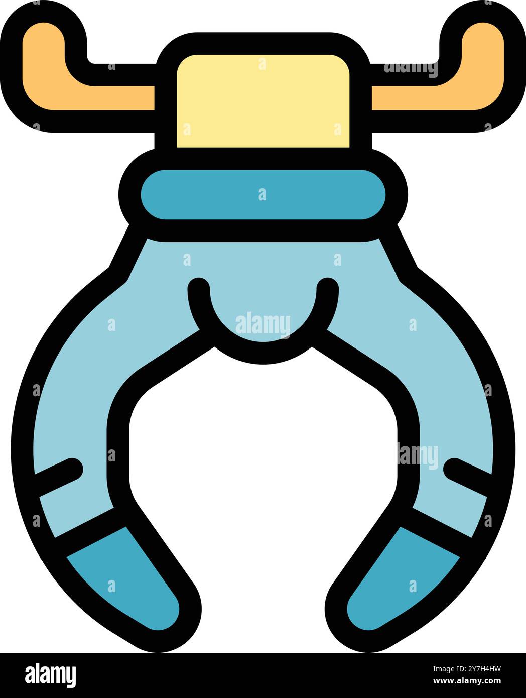 Robot arm manipulator holding with two claws icon, cartoon style Stock Vector