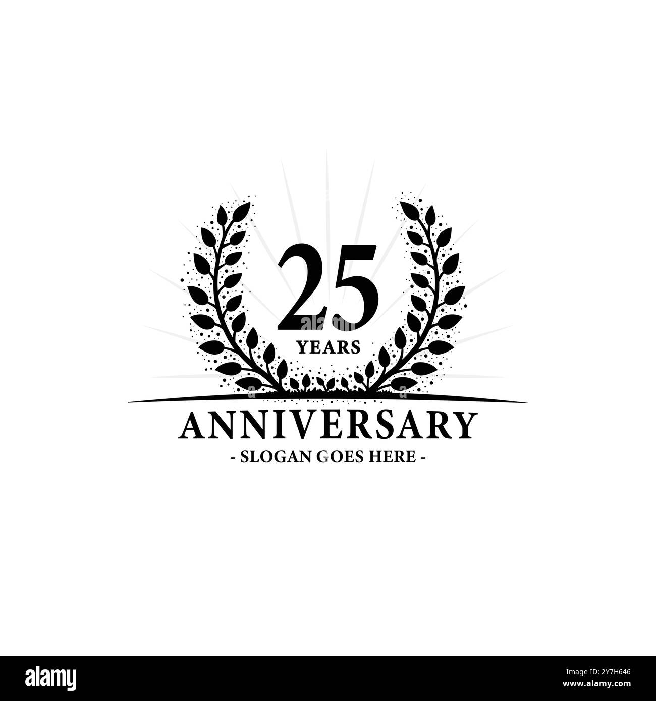 25 years celebrating anniversary logo. 25th years anniversary design template. Vector and
