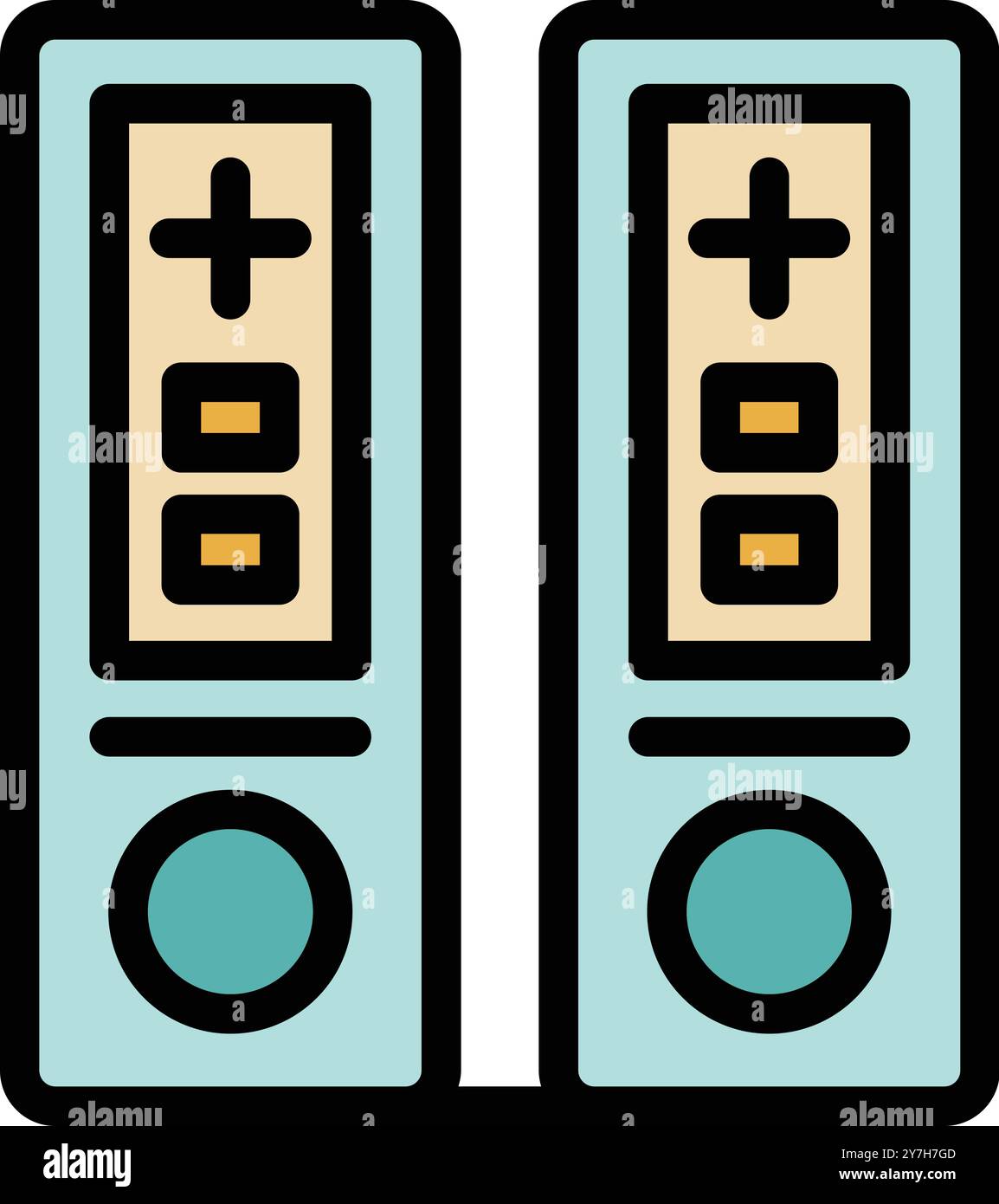 Two office folders standing on a shelf storing important documents Stock Vector