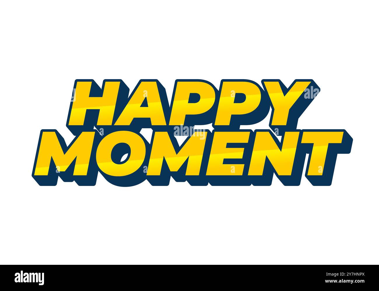Happy moment. Text effect design in 3D style with modern colors Stock ...
