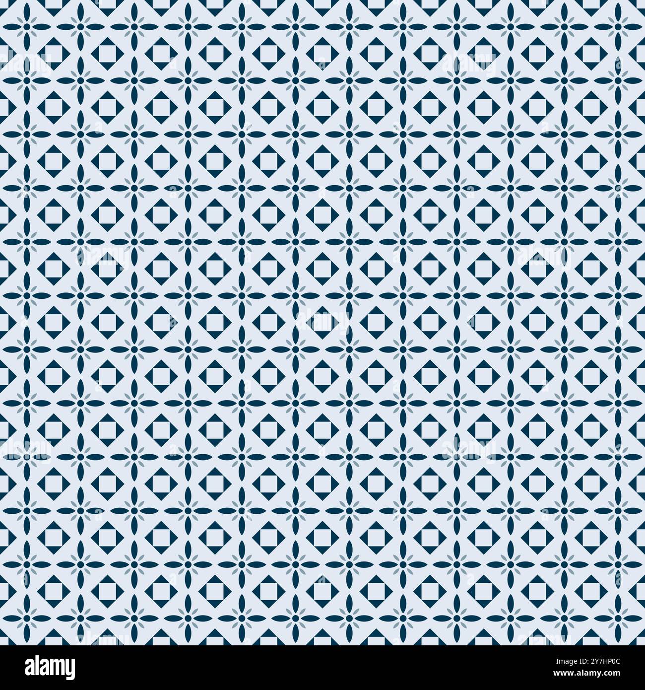 Tile seamless pattern with flower and geometric design Stock Vector