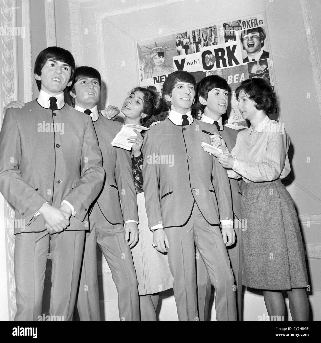 MUSIC POP GROUP THE BEATLES AT MADAME TUSSAUDS WAX FIGURES IN LONDON
