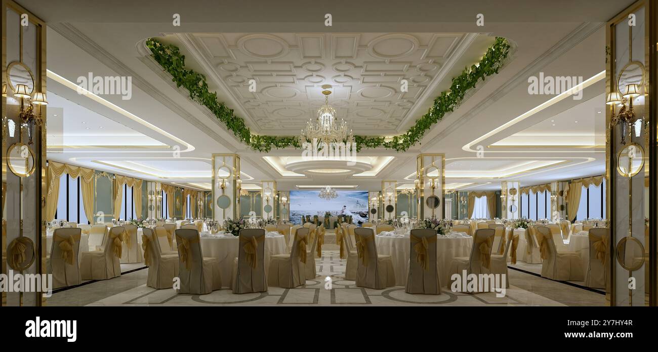 3d render of restaurant interior Stock Photo - Alamy