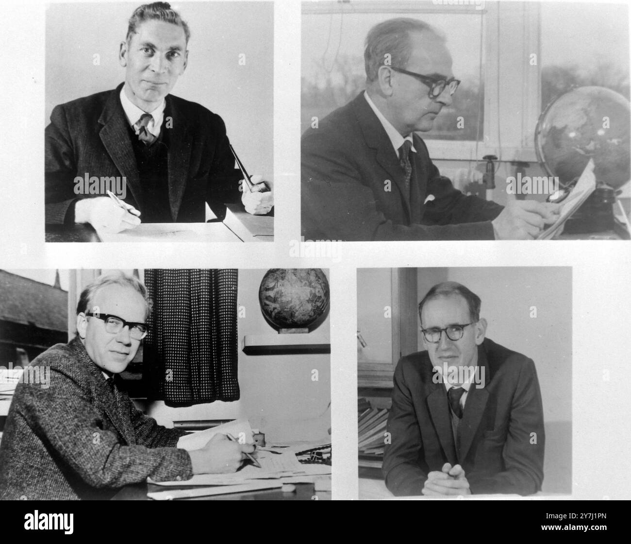 SCIENTISTS OF UK-C SATELLITE, SECOND ANGLO AMERICAN ONE IN NEW YORK - JANNISON R C FRITH R GRAHAM F STEWART H K  ;  21 MARCH 1964 Stock Photo