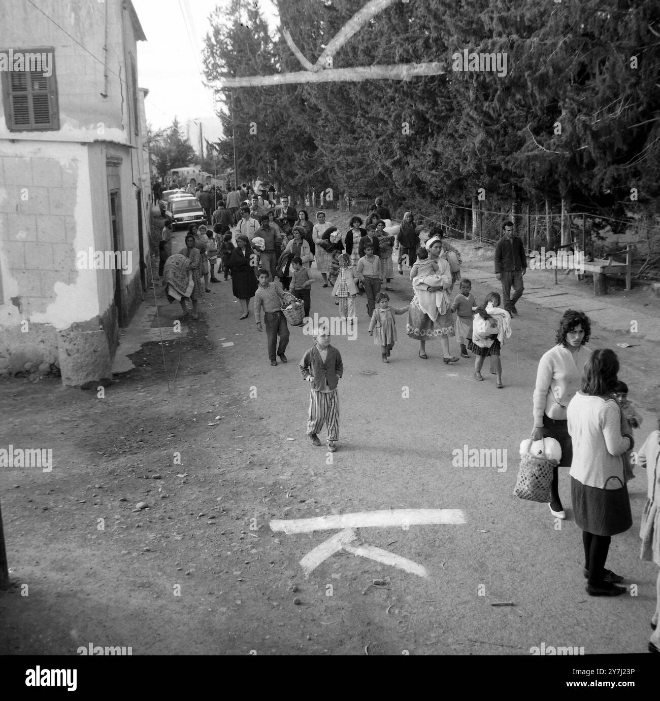 RIOTS TURK CYPRIOTS LEAVE SCHOOLHOUSE AFTER NIGHT OF FIGHT IN 