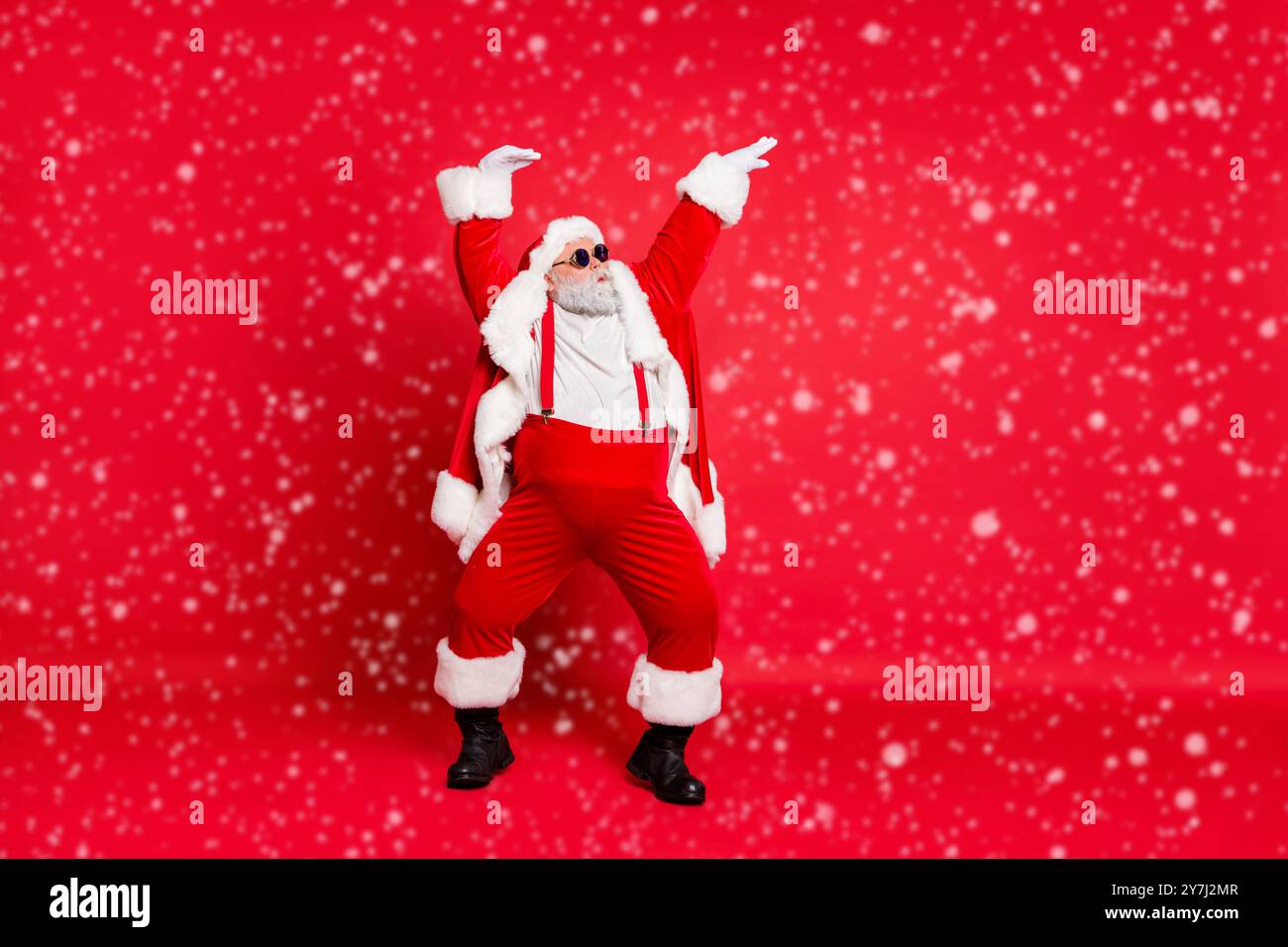 Feeling young and fresh concept. Full length photo of comic humorous ...