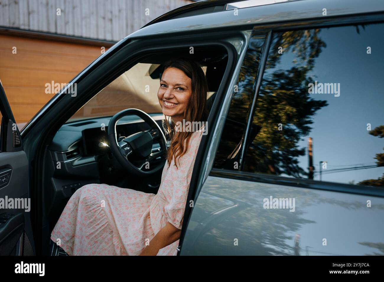 Mature woman passenger seat car hi-res stock photography and images - Alamy