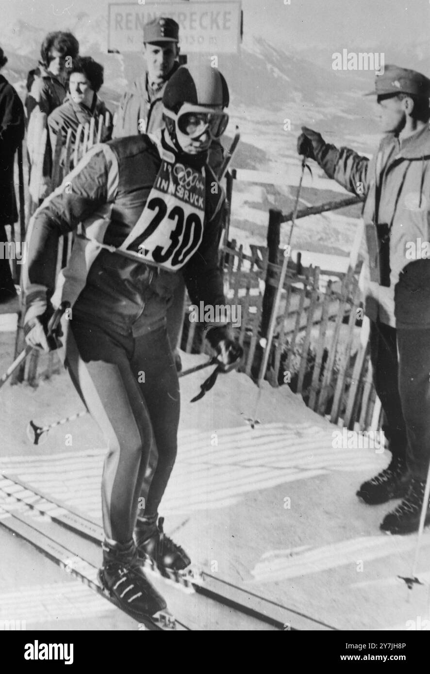MEMBER OF IRANIAN OLYMPIC TEAM PRINCE KARIM AGA KHAN IN INNSBRUCK, AUSTRIA  / ;  24 JANUARY 1964 Stock Photo
