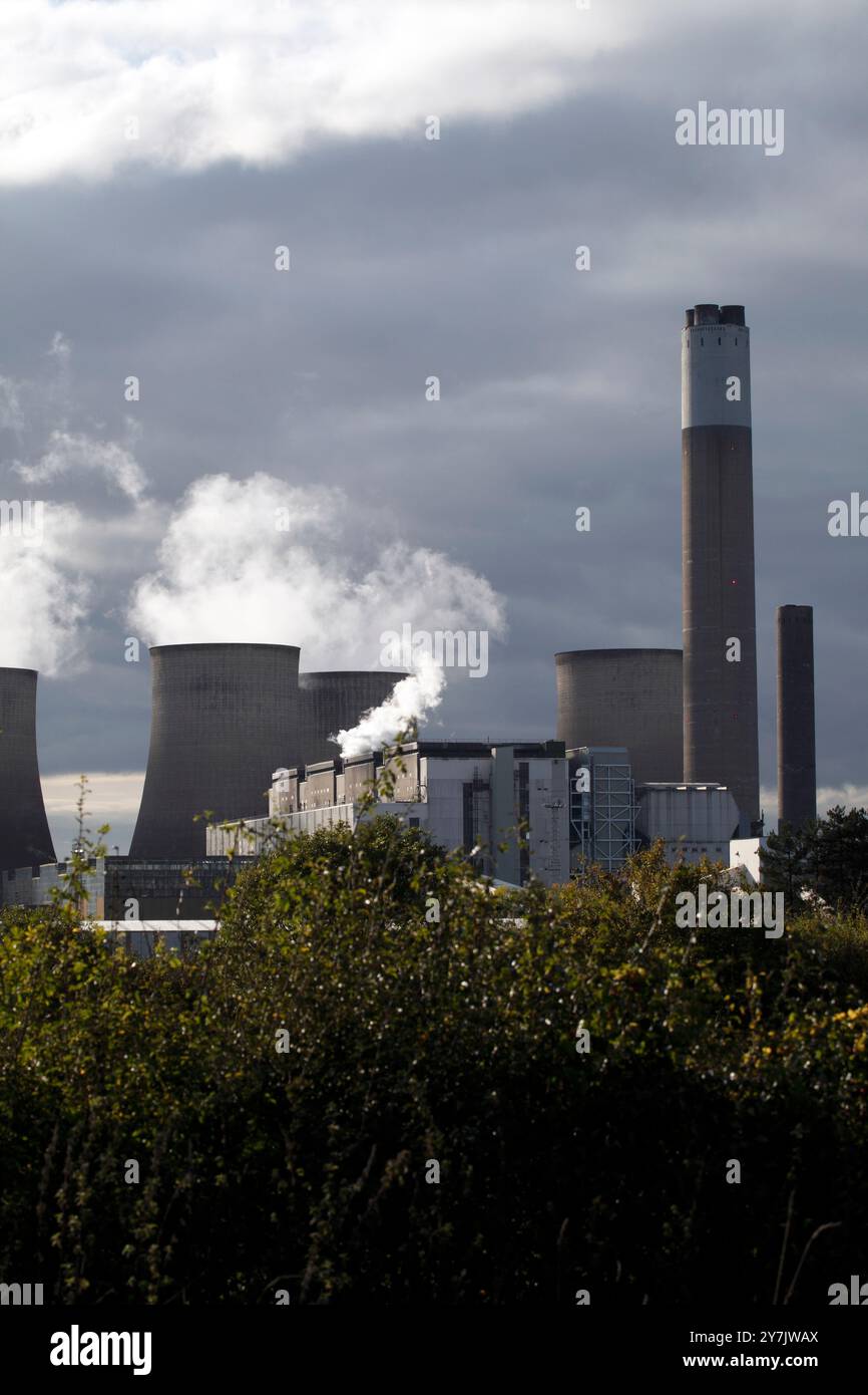 Ratcliffe-on-Soar coal-fired power station closes with it last shift on Monday 30th September 2024. Taken-29/09/2024 Stock Photo