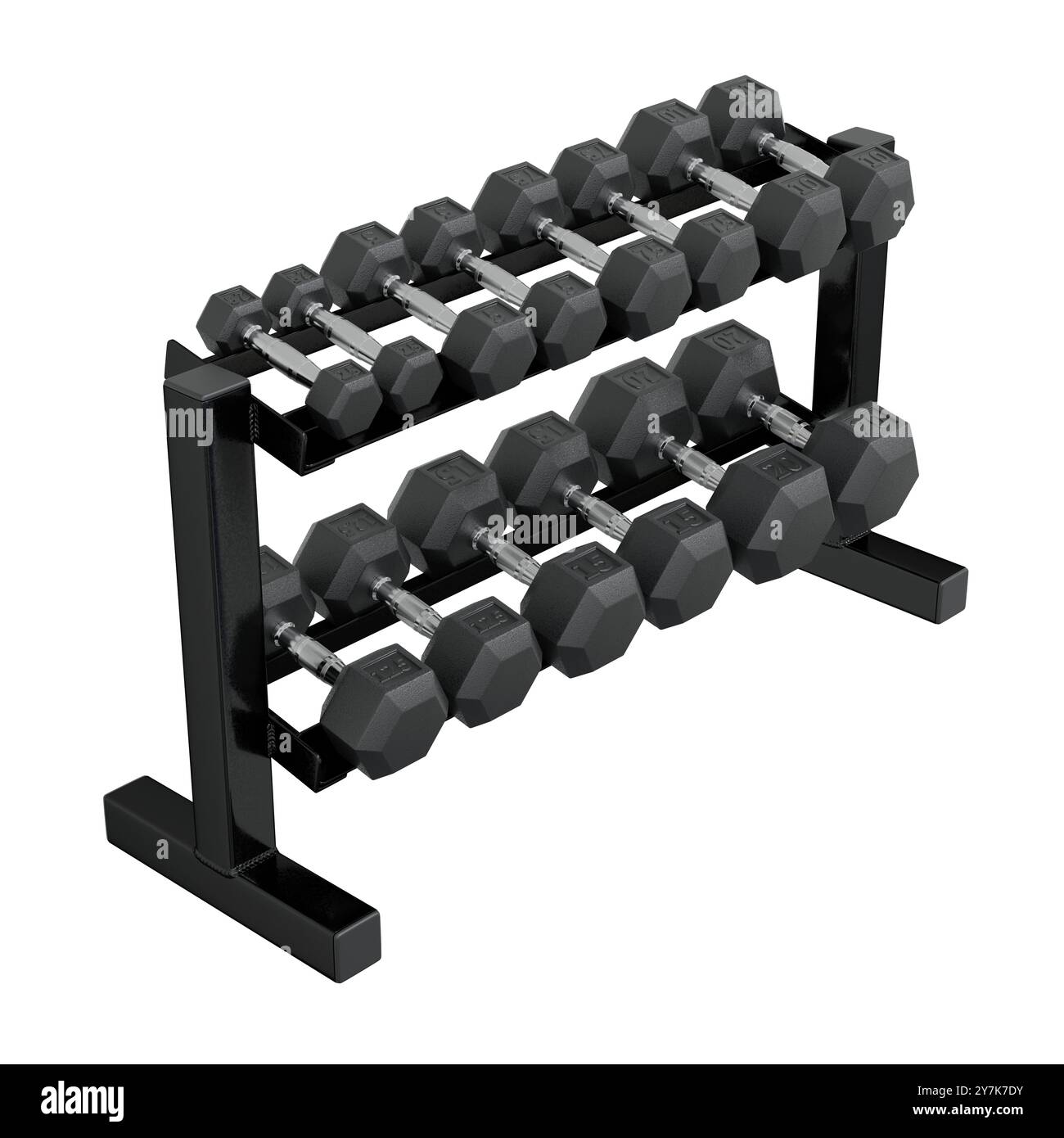 Gym Dumbbell rack, a stand for weightlifting gym equipment Stock Photo ...