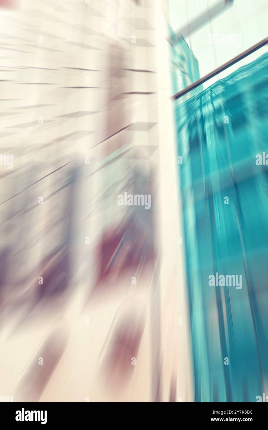 Abstract background made of motion blurred modern building. Stock Photo