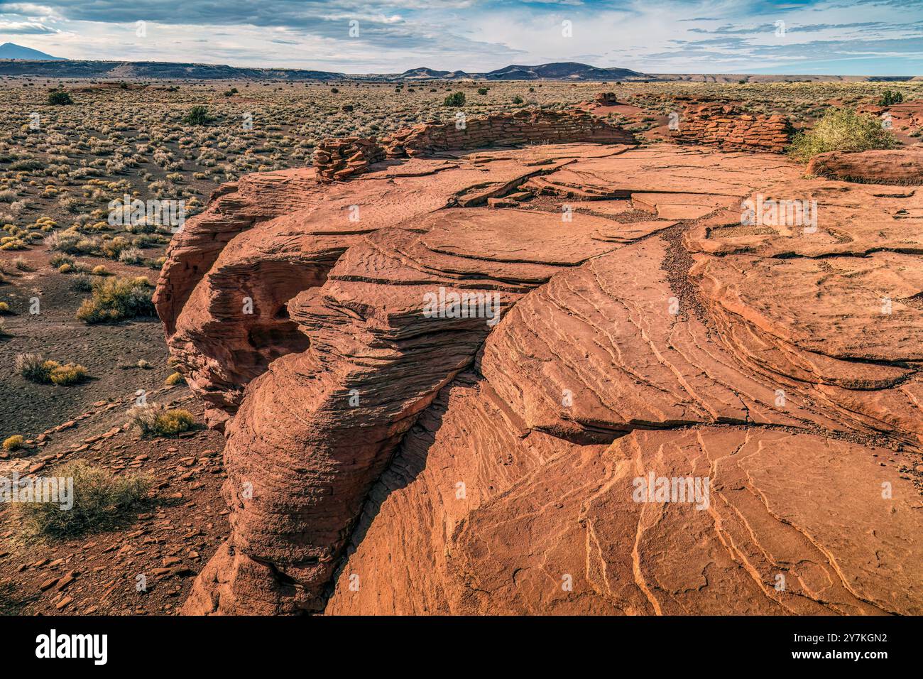 Geological Landscape of Wupatki National Monument, Arizona Stock Photo