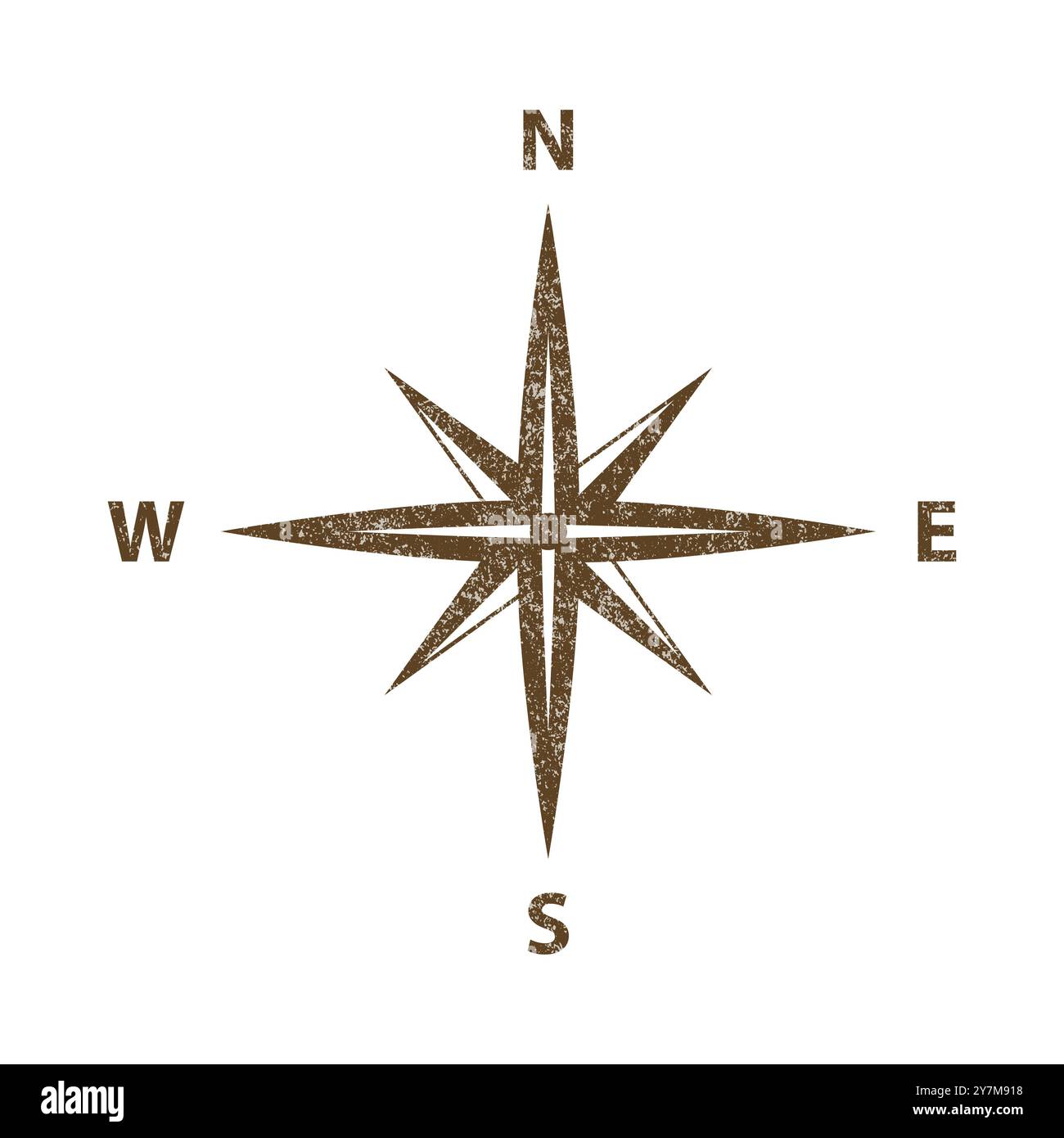 Vector Vintage Wind Rose Symbol, Compass Icon Closeup, Isolated Stock ...