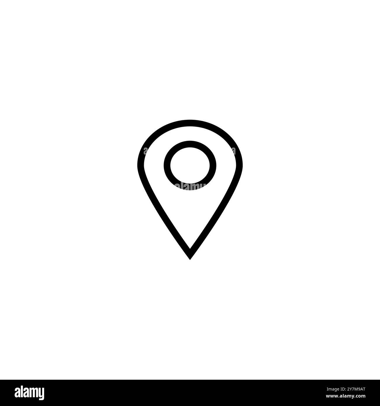 Map pin location icon address mark - Map Pin Location Icon Address Mark Point Outline Vector Area Destination Place Searching Sign Symbol Isolated 2Y7M9AT