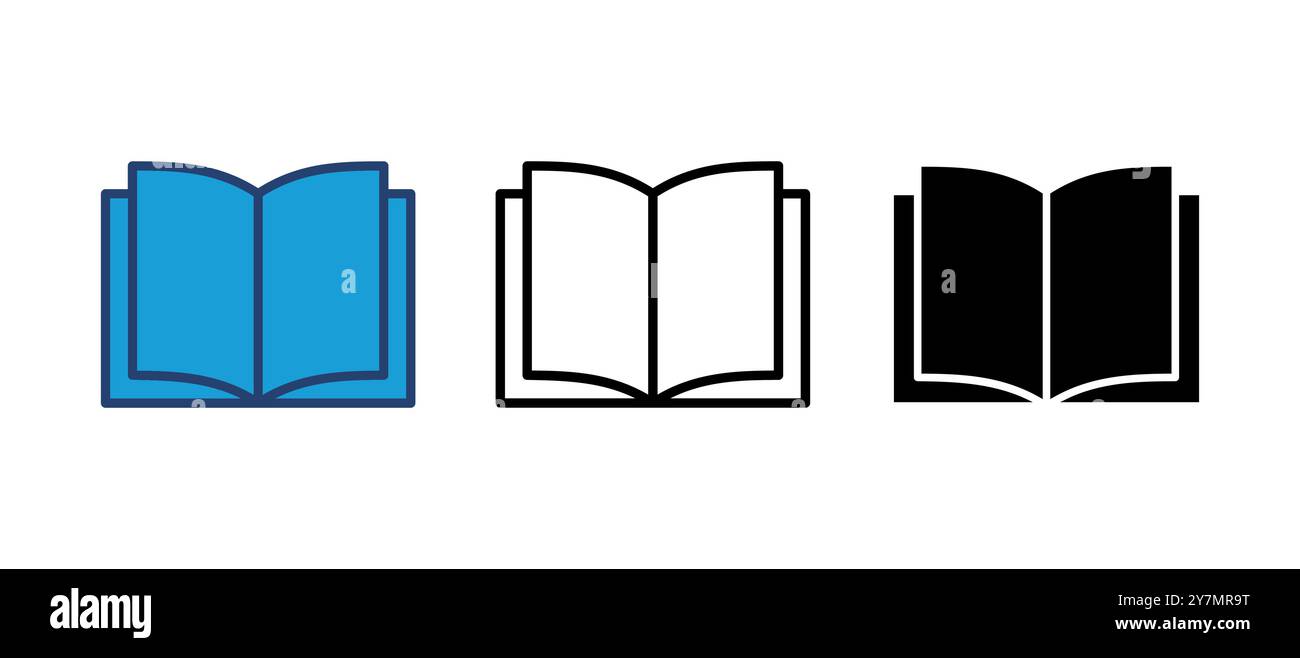 Book icon vector. open book icon vector. ebook icon Stock Vector