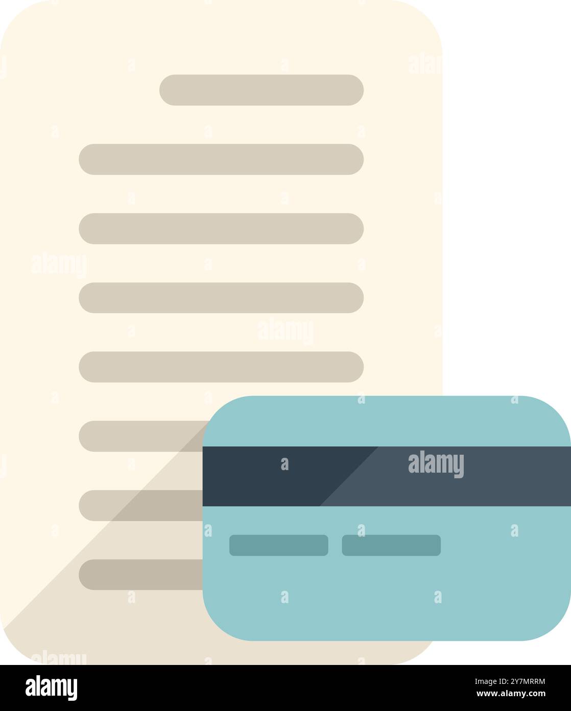 This vector illustration icon represents the concept of paying an online shopping bill with a credit card Stock Vector