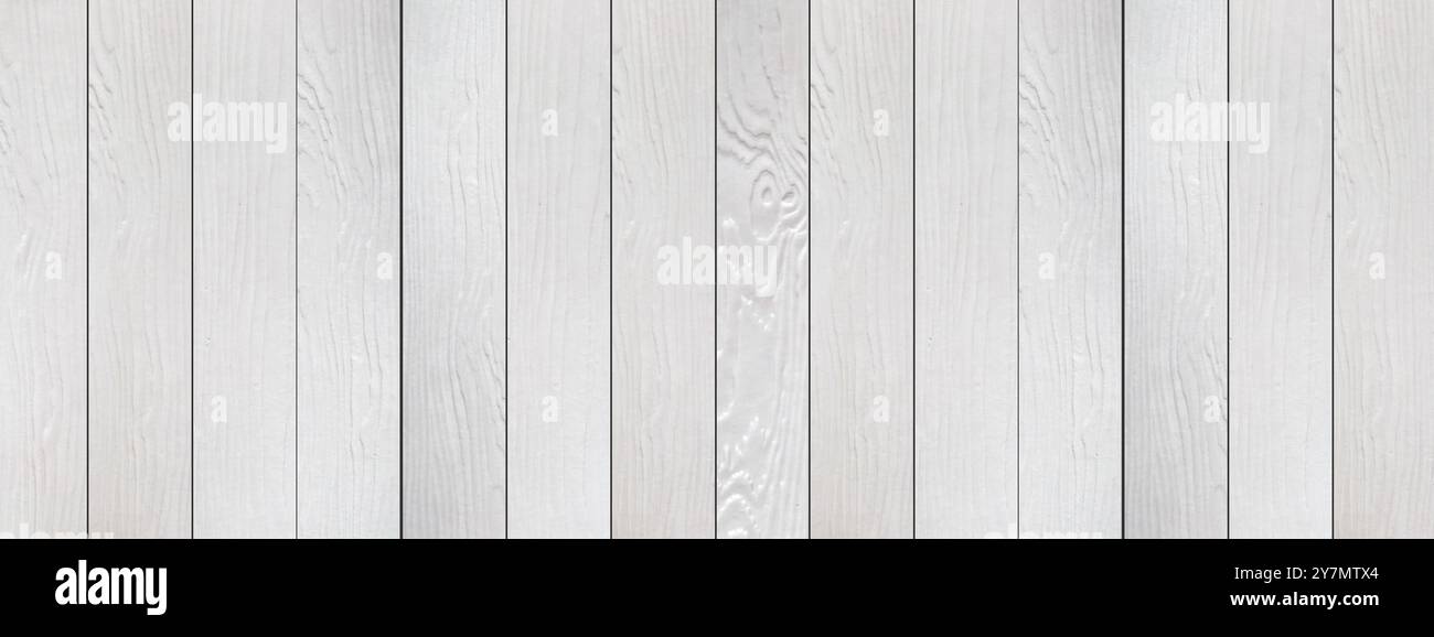 Panorama White Wood texture background for the design backdrop in concept decorative objects. Stock Photo