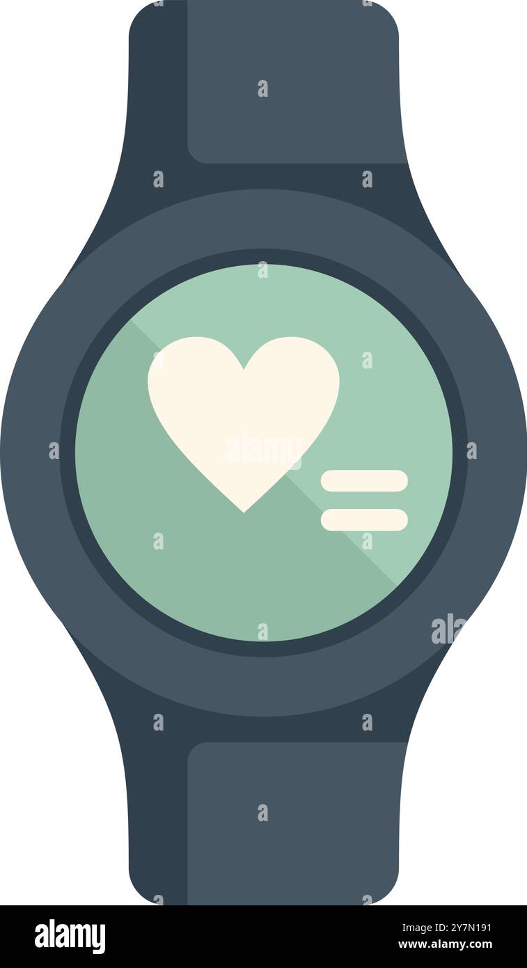 Modern smartwatch displaying heart rate with icon on screen Stock ...
