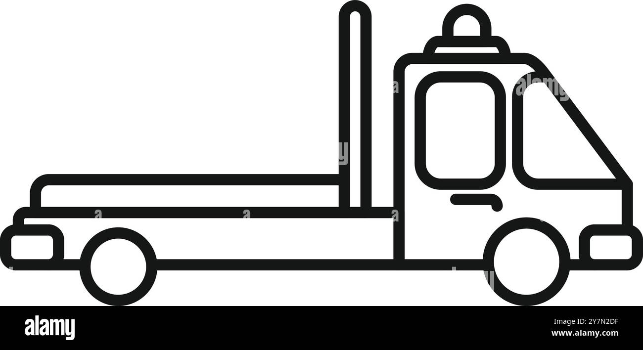 Simple line icon of a tow truck, ideal for conveying concepts of ...