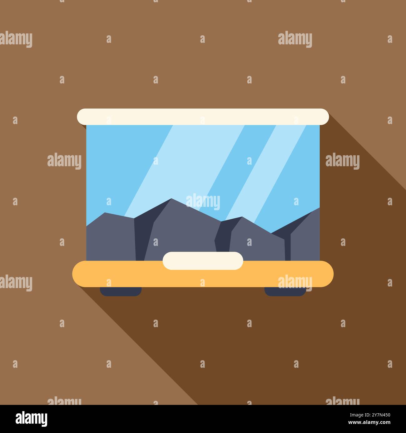 View of Modern aquarium with rocks and blue water creating a relaxing ...