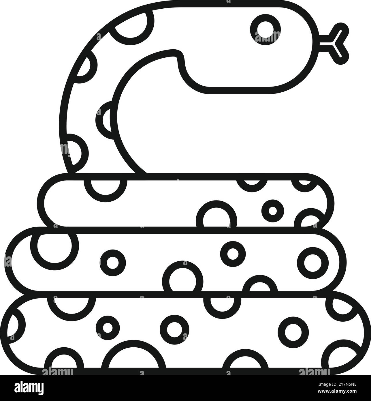 Python programming language logo represented as a pile of stones with a snake on top Stock Vector