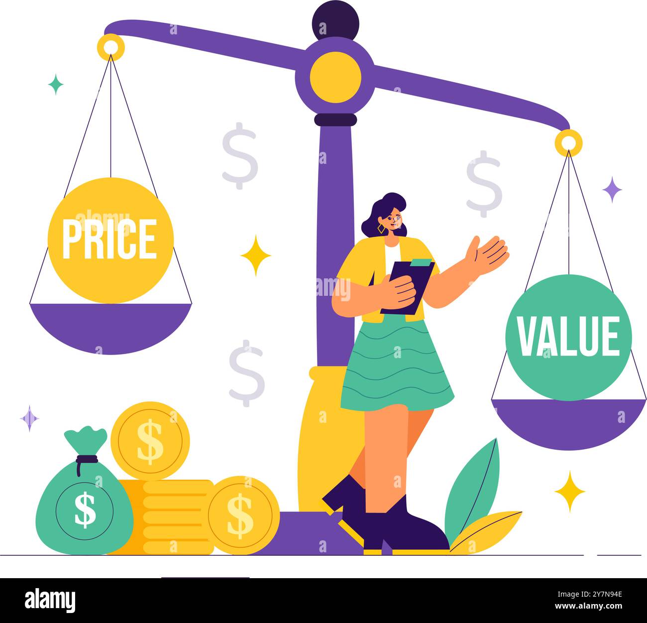 Vector Illustration of Comparing Prices and Inflation in the Economy ...