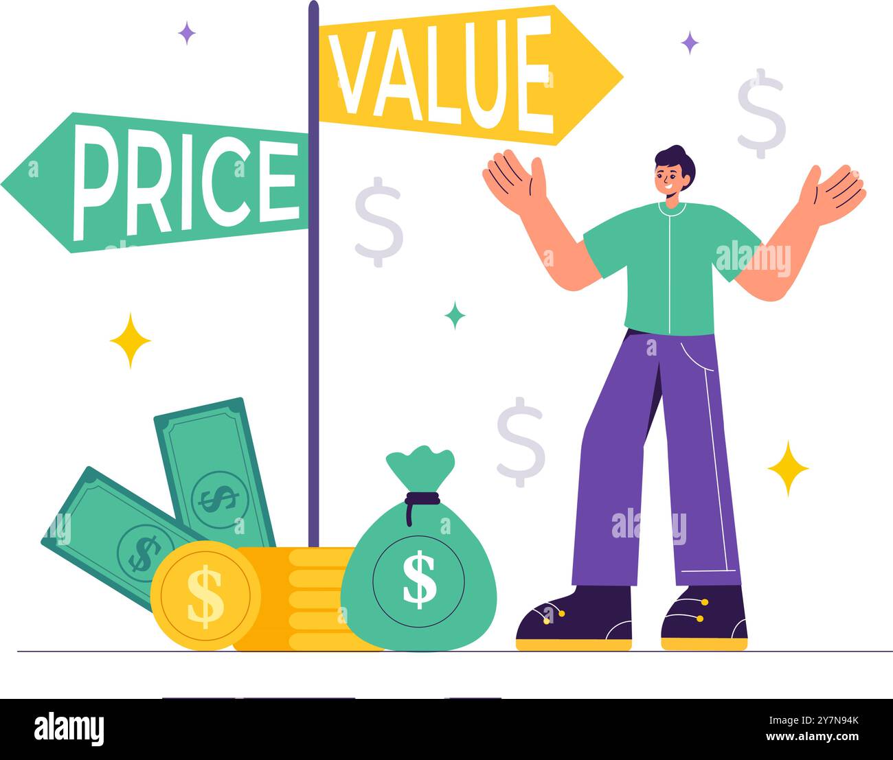 Vector Illustration of Comparing Prices and Inflation in the Economy ...