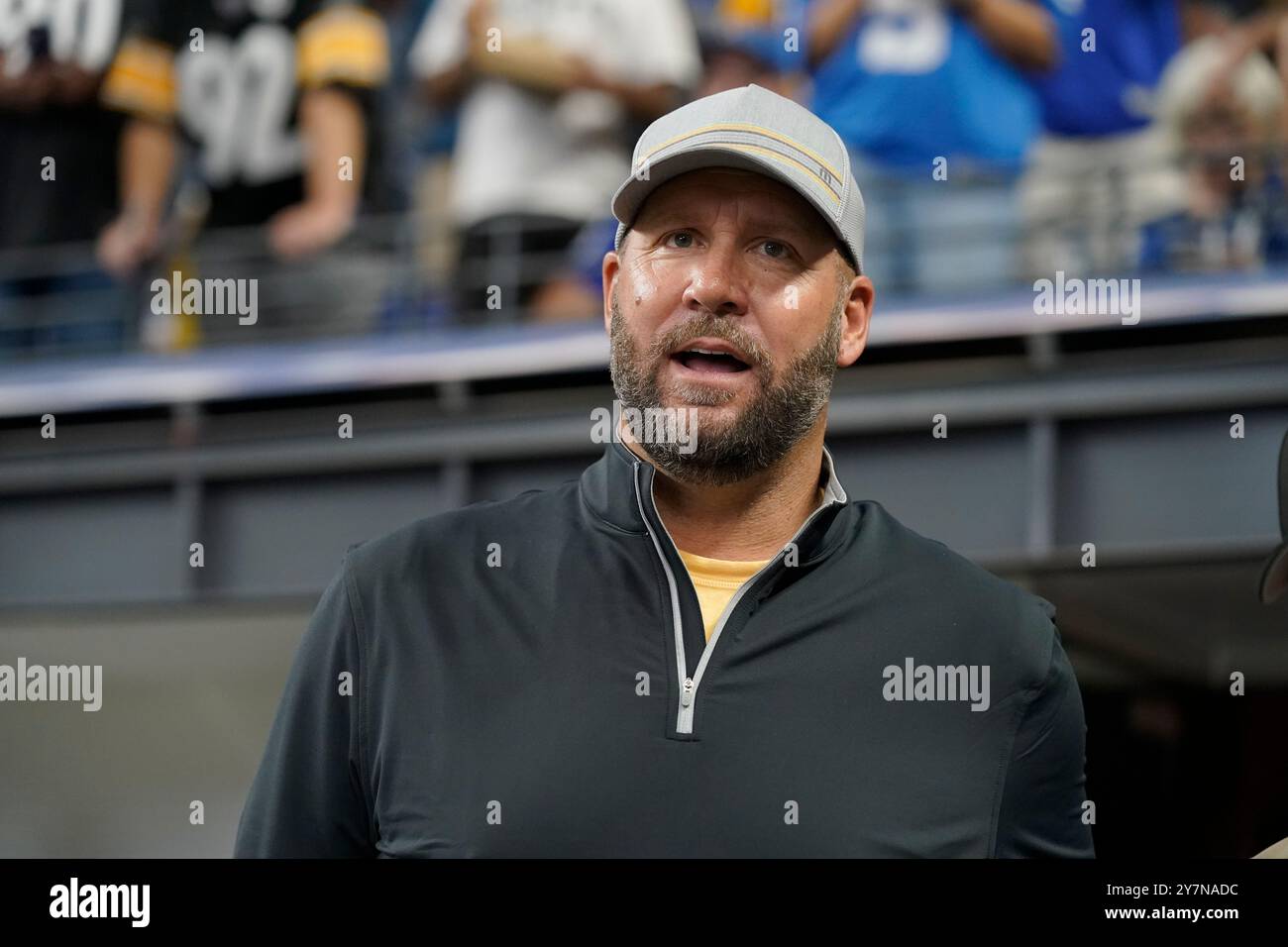 Indianapolis, Indiana, USA. 29th Sep, 2024. September 29, 2024: Ben Roethlisberger during the Pittsburgh Steelers vs Indianapolis Colts at Lucas Oil Stadium in Indianapolis IN. Brook Ward/Apparent Media Group (Credit Image: © AMG/AMG via ZUMA Press Wire) EDITORIAL USAGE ONLY! Not for Commercial USAGE! Stock Photo