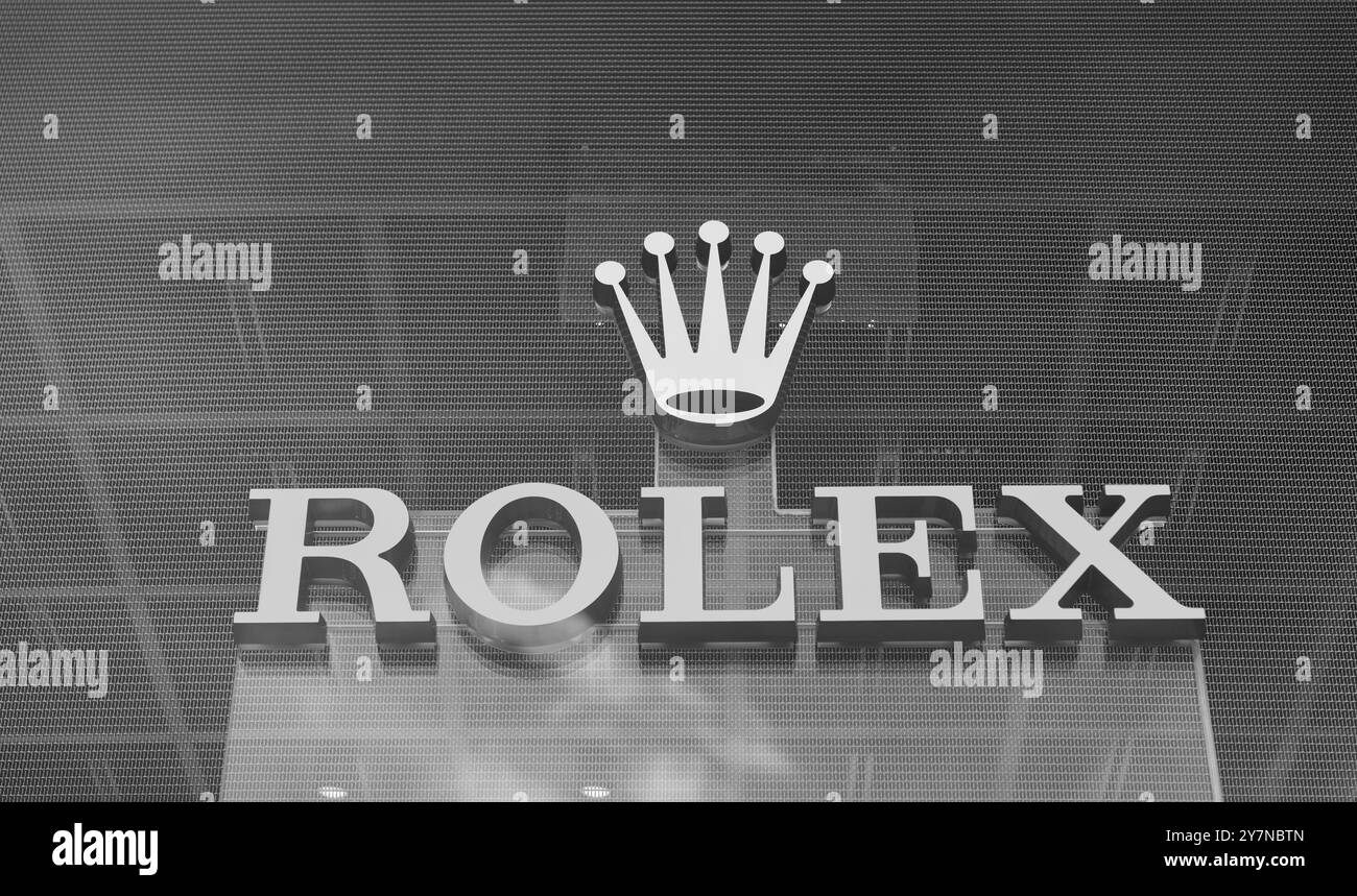 Rolex sign logo Black and White Stock Photos Images Alamy