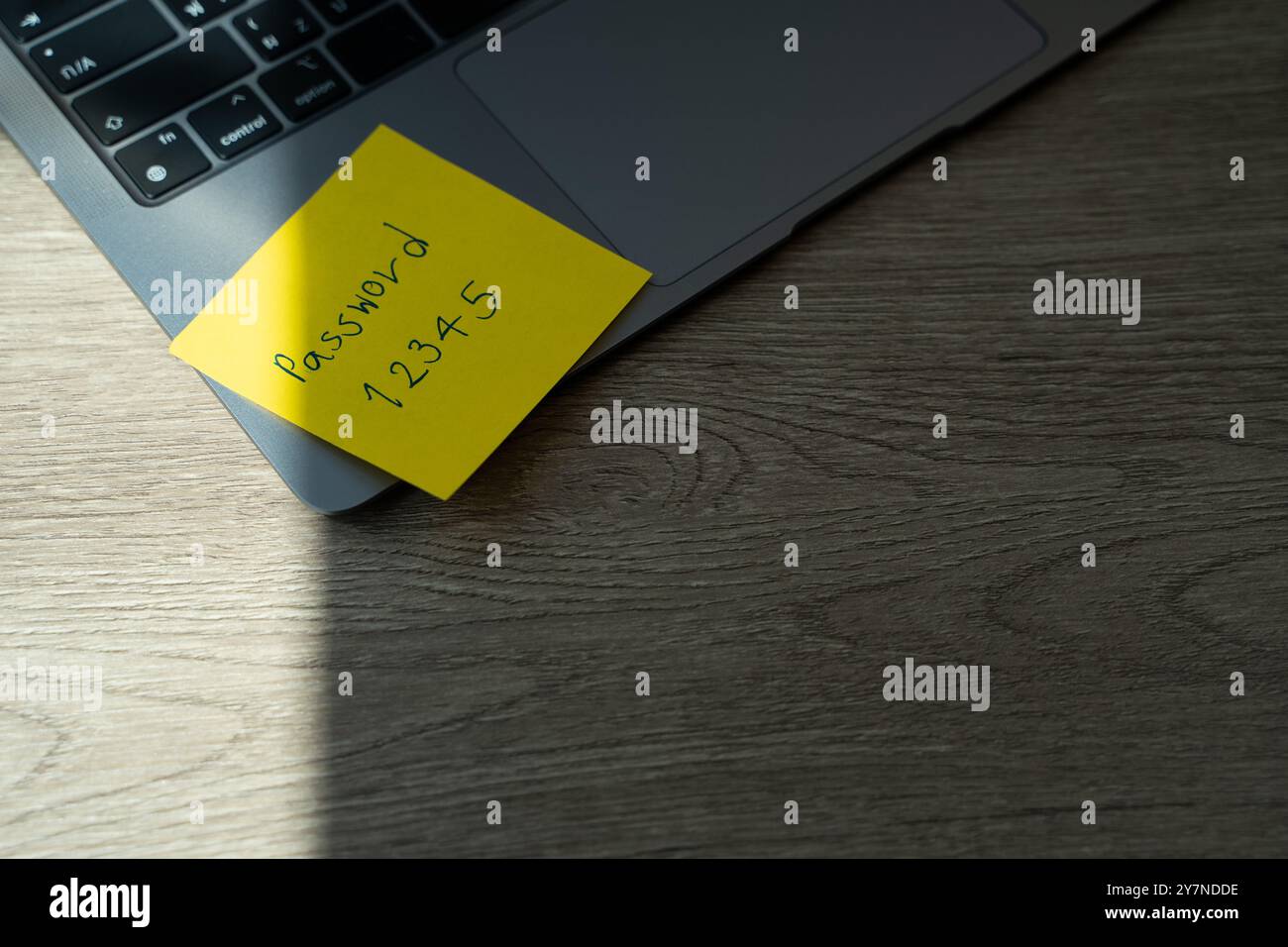 password protection note paper on computer Password security and data security protection password privacy Stock Photo