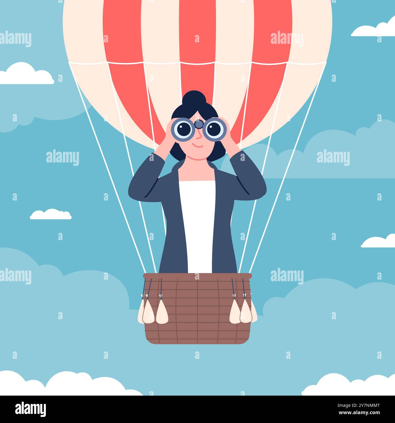 Cartoon woman looking up sky hi-res stock photography and images - Alamy