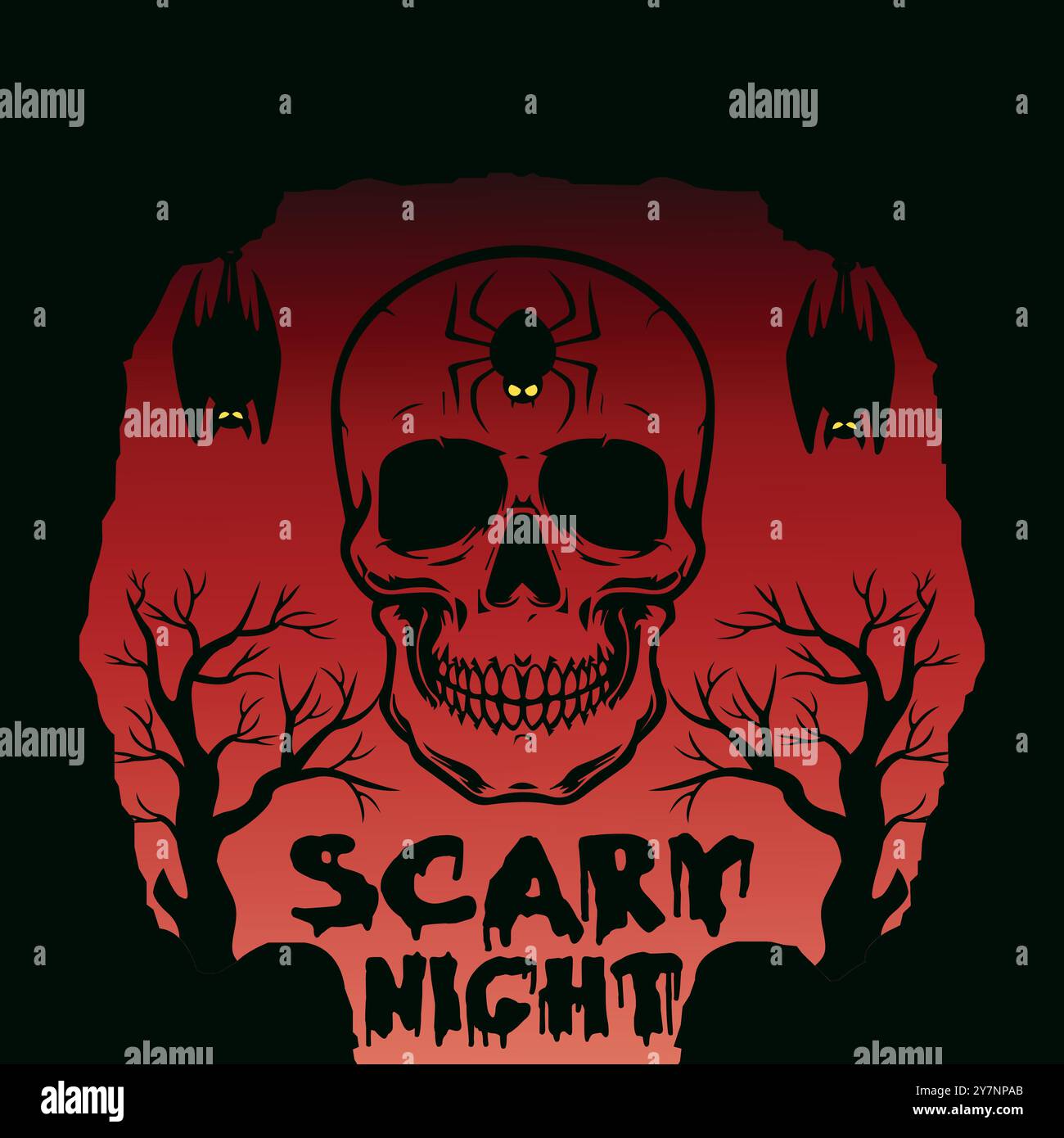 Scary Night Halloween vector illustration Stock Vector
