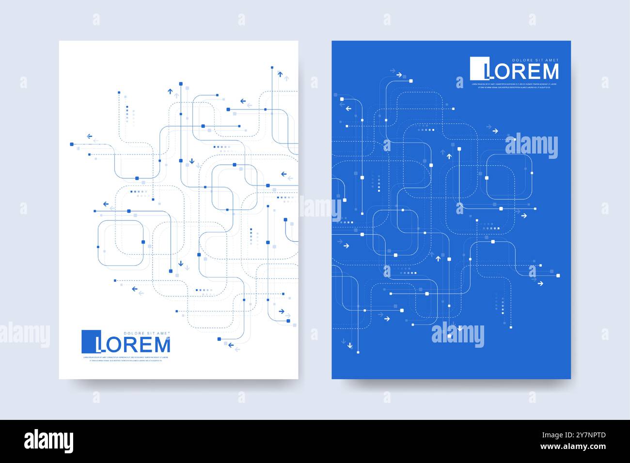 Abstract digital technology cover template design for a report and ...