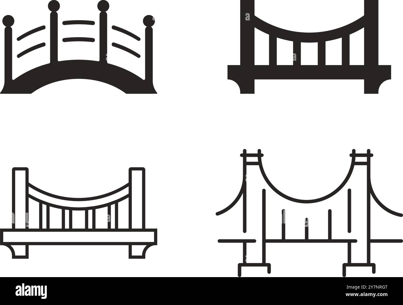 Bridge icon vector illustration logo design Stock Vector
