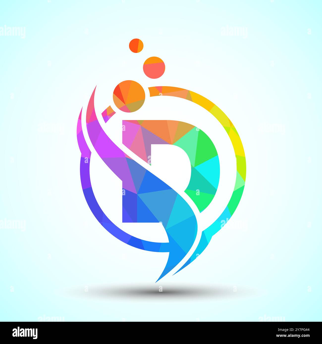 Polygonal letter with the swoosh, biotech logo design concept. Logotype ...