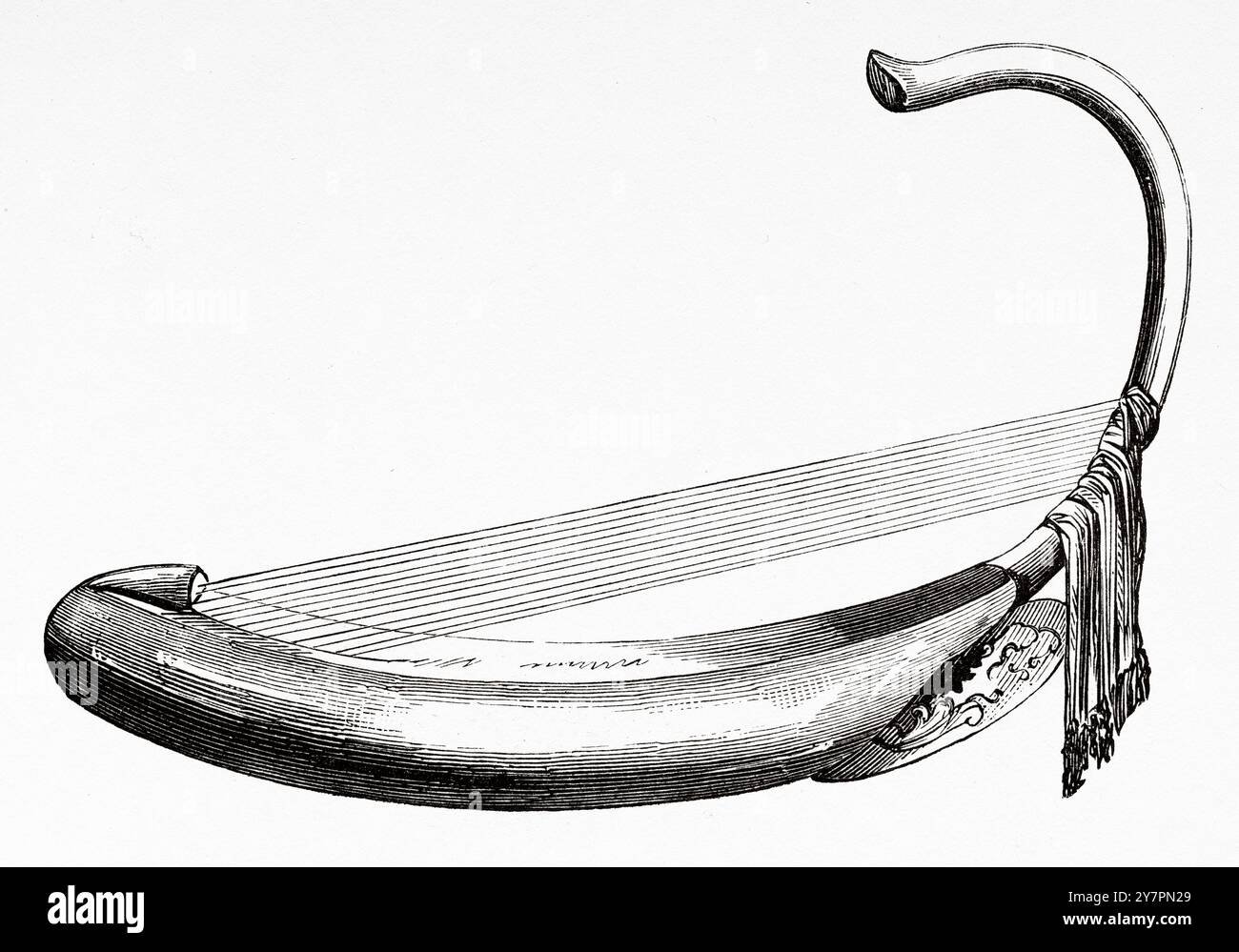 Traditional Burmese Harp, Burma, Myanmar. Southeast Asia. Travel to the ...