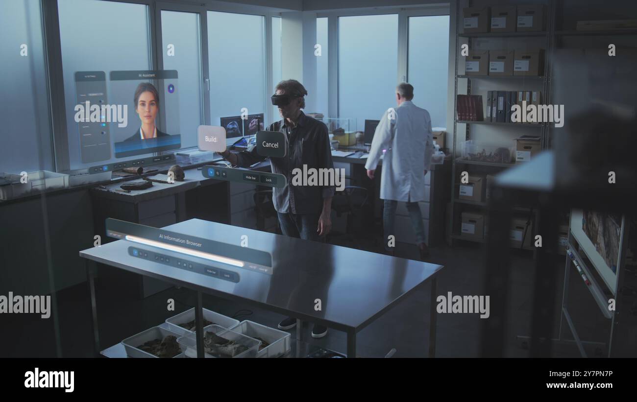 Advanced archaeological lab: VFX animation of holographic display with ...
