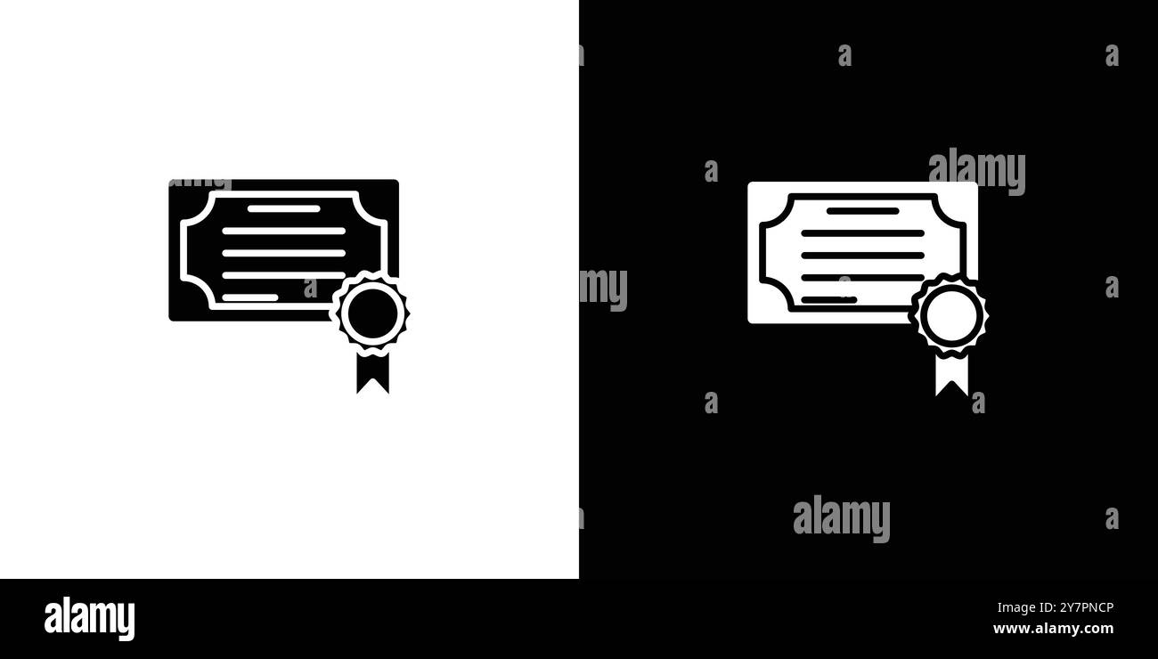 Certificate icon Flat thin line vector illustration art outline set ...