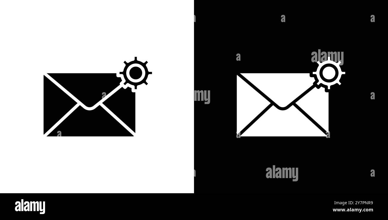 Email settings icon Flat thin line vector illustration art outline set ...