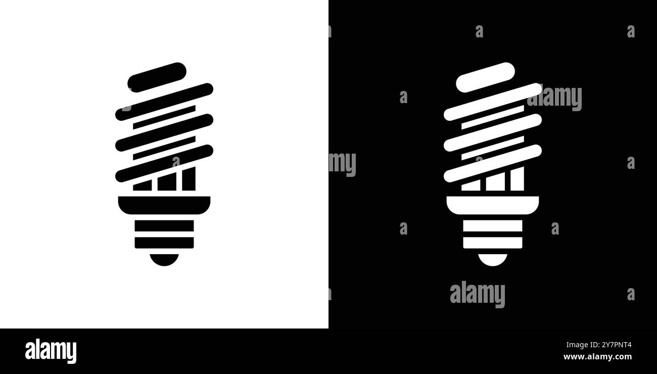 Energy efficiency light bulb icon Flat thin line vector illustration ...
