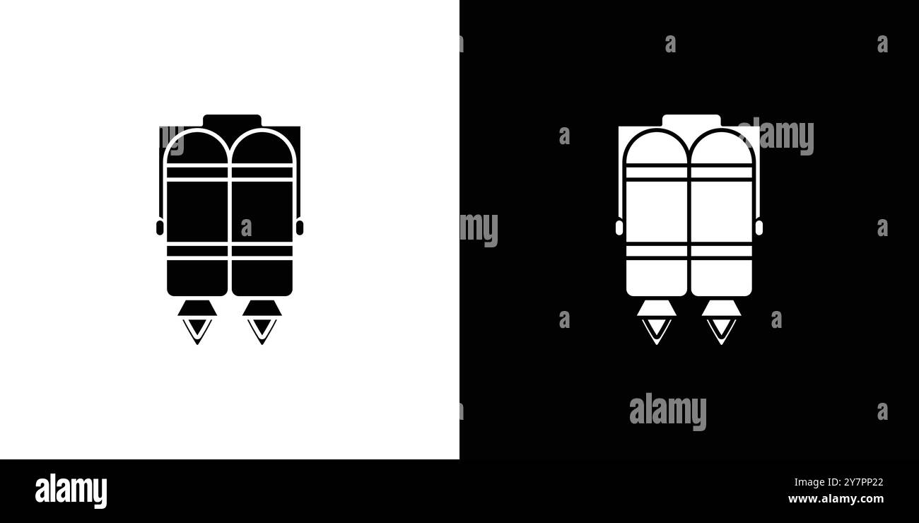 Jet pack icon Flat thin line vector illustration art outline set Stock Vector