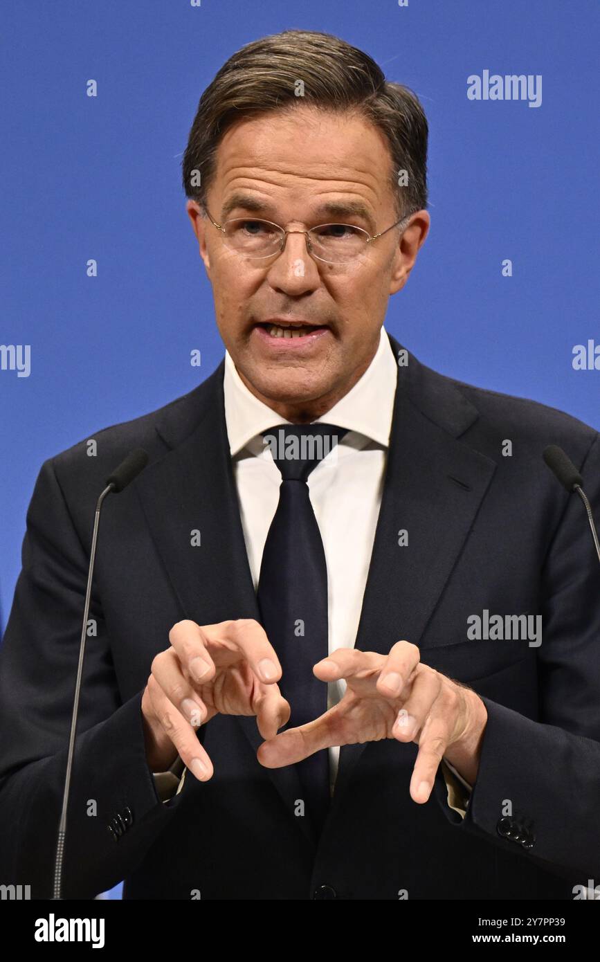 Brussels, Belgium. 01st Oct, 2024. NATO new Secretary General Mark ...