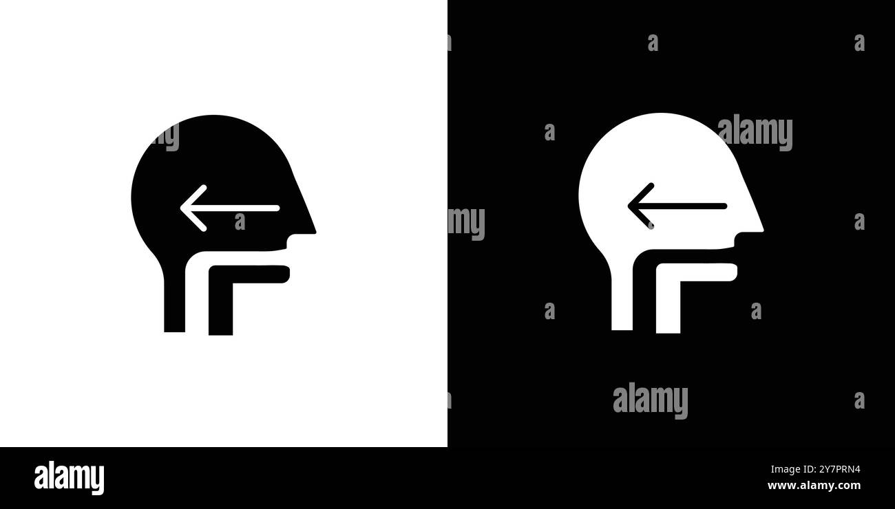 Swallowing reflex icon Flat thin line vector illustration art outline ...