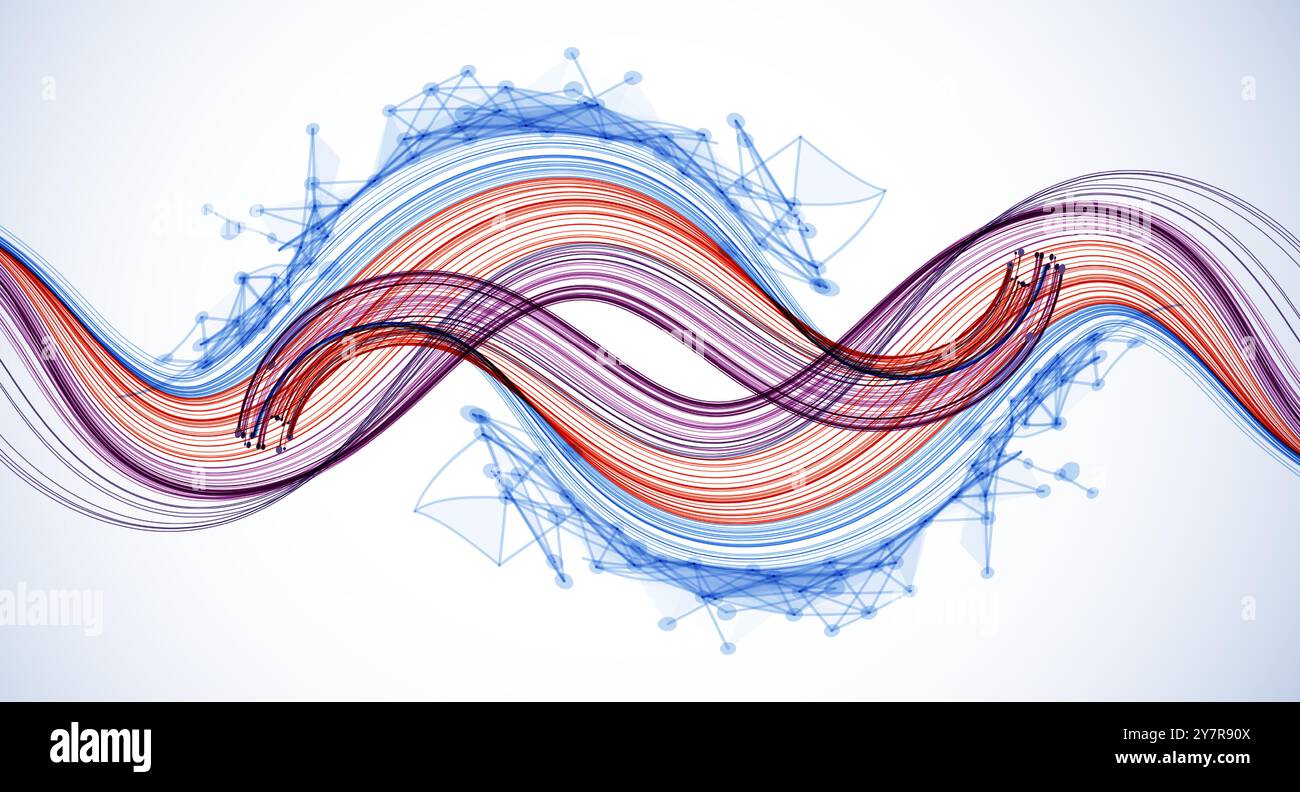 Abstract colored background with many intersecting lines. Hand drawn vector illustration. Stock Vector